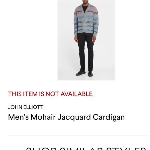 John Elliott Men’s Mohair Jacquard Cardigan with Multicolor Stripes - Picture 4 of 12